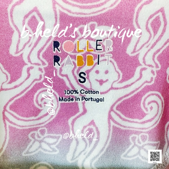 Roller Rabbit Ombre Monkey Polo Pajamas in Multi Cotton Candy Skies Size S NWT - Picture 9 of 17